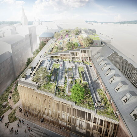 Das Aachener Bro Cross Architecture erweitert das ehemalige Hauptpostamt in Bochum zum Haus des Wissens.