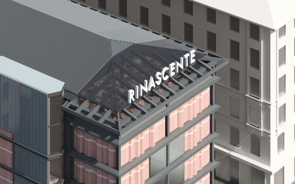 Visualisierung: Dachffnung an der Piazza Fiume