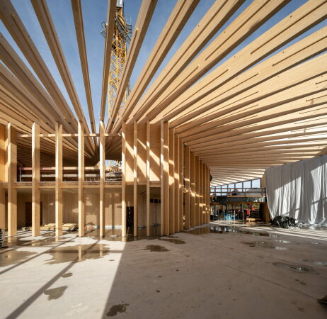 Ausbildungszentrum in Ditzingen von Barkow Leibinger im Bau