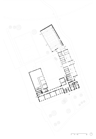 Grundriss Grundschule und Sporthalle
