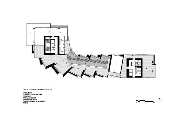 Grundriss Dachflche mit Pools