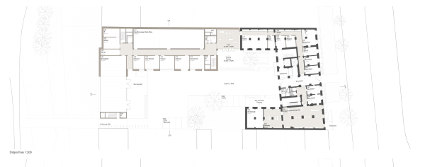 1. Preis: gmp  Architekten von Gerkan, Marg und Partner (Berlin). Grundriss Erdgeschoss