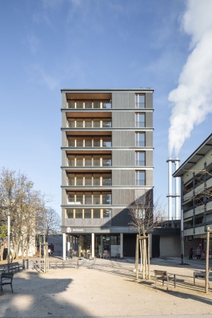 Buggi 52 — 7-geschossiger Wohn- und Gewerbebau mit Kita 2022, Freiburg-Weingarten von Weissenrieder Architekten