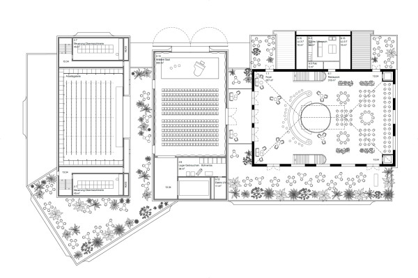 1. Preis: Ilg Santer Architekten (Zrich) u.a. mit koepflipartner landschaftsarchitekten (Luzern). Grundriss 4. Obergeschoss