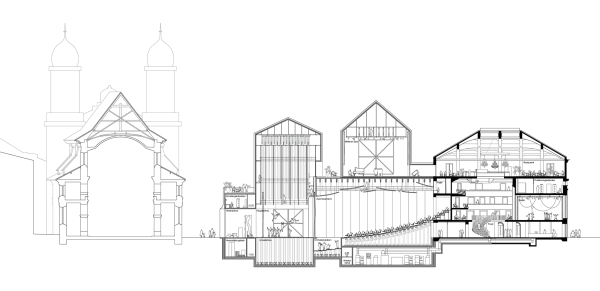 1. Preis: Ilg Santer Architekten (Zrich) u.a. mit koepflipartner landschaftsarchitekten (Luzern). Schnitt