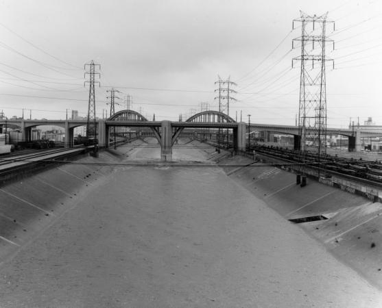 Los Angeles River at then 6th Street bridge, Cary Moore Collection, Los Angeles Photography Collection, Courtesy of Los Angeles Public Library