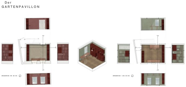 Ein 2. Preis: Bewerbendengemeinschaft Helga Blocksdorf Architektur und Brenne Architekten (beide Berlin), Gartenpavillon