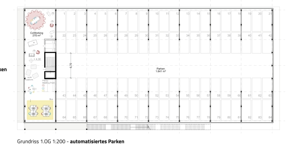 1. Preis Mobility Hub 6: Spengler Wiescholek (Hamburg). Grundriss Erdgeschoss