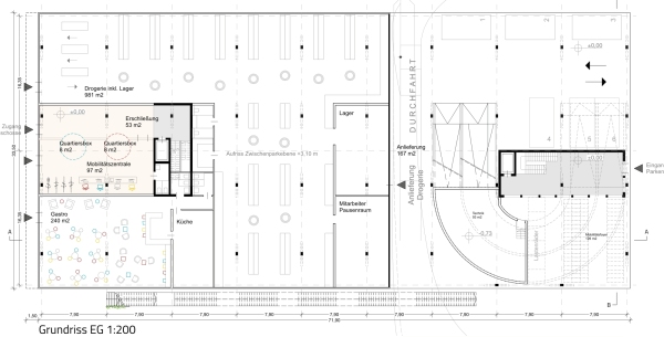 2. Preis Mobility Hub 7: Spengler Wiescholek (Hamburg). Grundriss Erdgeschoss