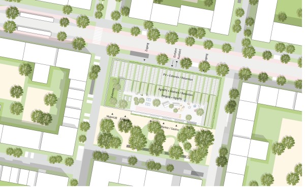 1. Preis Mobility Hub 6: Spengler Wiescholek (Hamburg). Lageplan