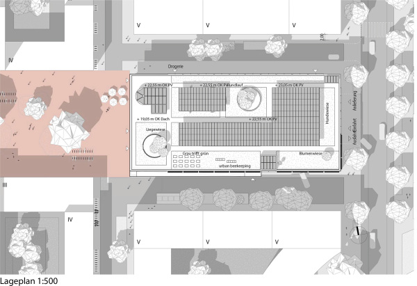 1. Preis Mobility Hub 7: STLH Architekten (Hamburg). Lageplan