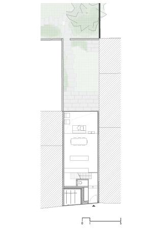 Grundriss, Stadthaus in der Baulcke, Erdgeschoss