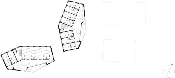 Grundriss Wohnheim Regelgeschoss