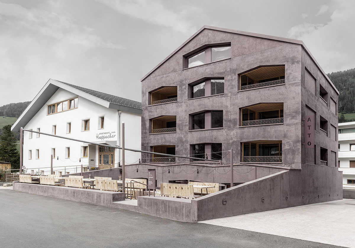 Verdichtung mit Dämmbeton
 - Gästehaus in Südtirol von Pedevilla Architects