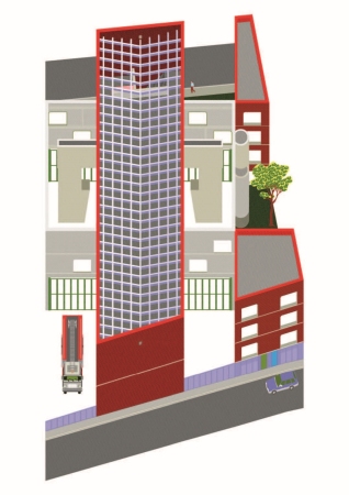 Studio SNCDA (Brssel/Luxembourg): Feuerwehrstation mit integrierter Mehrzweckhalle und Notwohnung in Dilbeek, Belgien