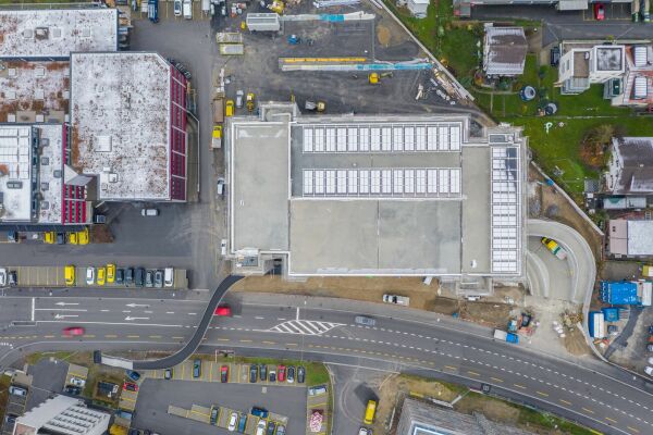 Luftbild w�hrend der Bauphase