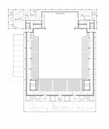 1. Preis: gmp � Architekten von Gerkan, Marg und Partner (Hamburg) mit WES LandschaftsArchitektur (Hamburg), Grundriss 2. Obergeschoss Musikhalle