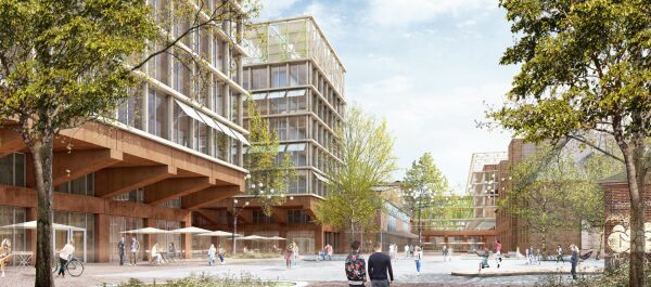 2. Preis: agn Leusmann (Hamburg) mit RMP Stephan Lenzen Landschaftsarchitekten (Bonn), Visualisierung Musikhalle und B�robau