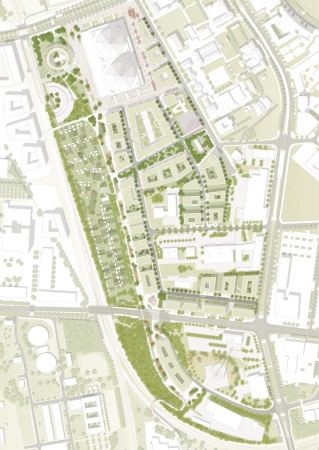 1. Preis: de+ architekten mit Bacher Landschaftsarchitekten (beide Berlin)
