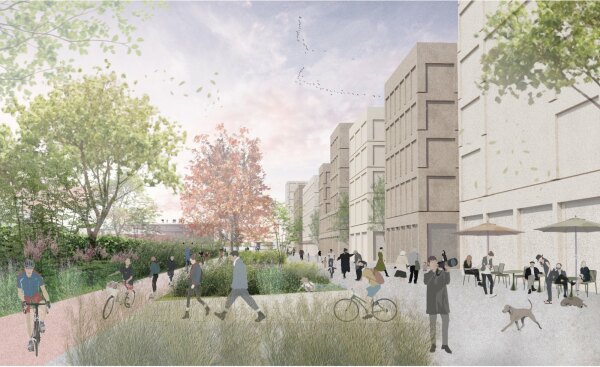 1. Preis: de+ architekten mit Bacher Landschaftsarchitekten (beide Berlin)