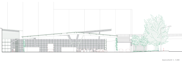 1. Platz �Hallo, wir sind's wieder� von Graber Pulver Architekten aus Z�rich, Querschnitt.