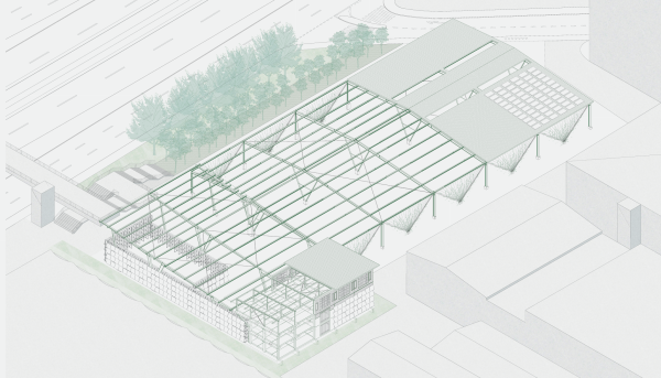 1. Platz Hallo, wir sind's wieder von Graber Pulver Architekten aus Zrich, Axonometrie.
