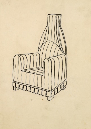 Ernst Ludwig Kirchner, Entwurf f�r einen Polstersessel, ohne Datierung, 1901-05