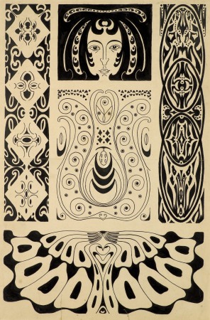 Ernst Ludwig Kirchner, Fnf Jugendstilornamente, Ornamententwerfen und Figurenzeichnen bei Prof. Weichardt, SoSe 1904