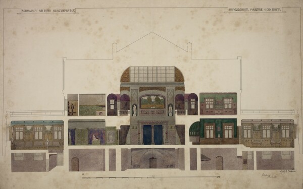 Ernst Ludwig Kirchner, Schlsschen fr einen Kunstliebhaber, Lngsschnitt, um 1904/05