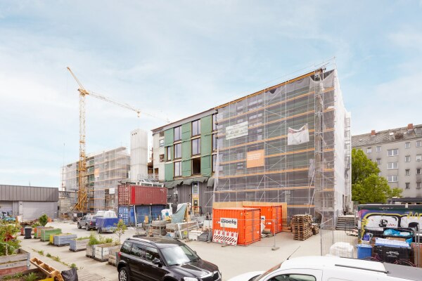 Die Baustelle des Circular Economy House in Berlin-Neuklln Mitte 2022