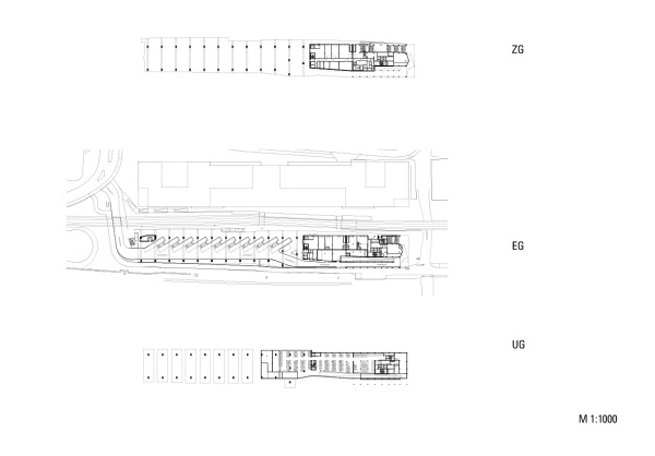 Grundrisse UG, EG und Zwischengeschoss