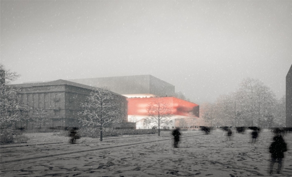 Entwurf für den Standort Heinrich-Heine-Allee von HPP Architekten (Düsseldorf) mit Rehwaldt Landschaftsarchitekten (Dresden)