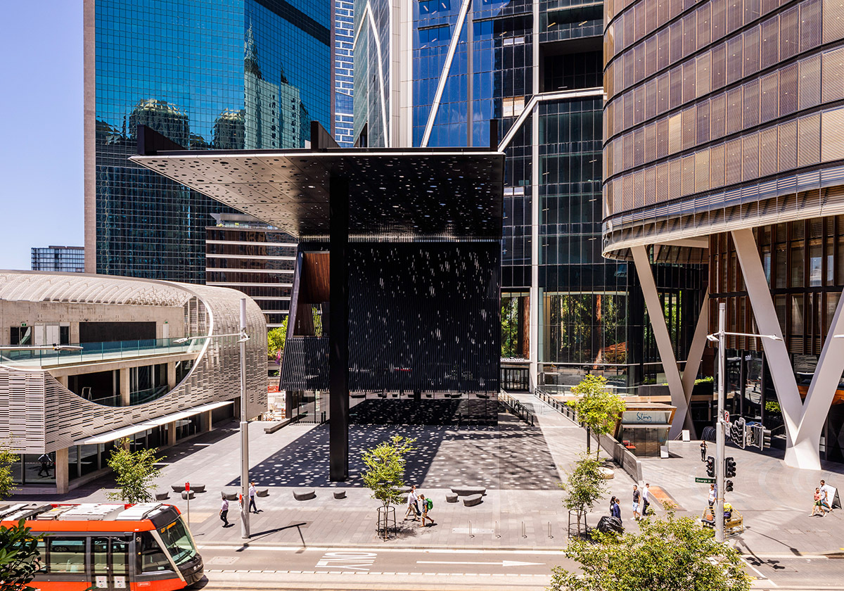 Perforierter Baldachin
 - Platzgestaltung in Sydney von Adjaye Associates