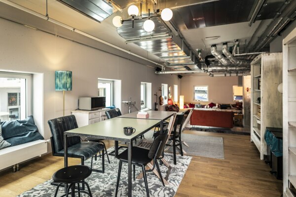 Lobby des Hostels Wombat, Gestaltung: designkollektiv (Wien)