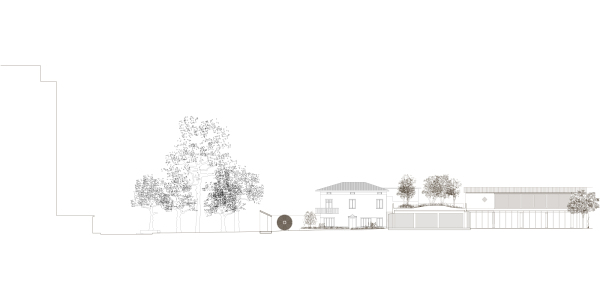 Schnitt und Ansicht Villa