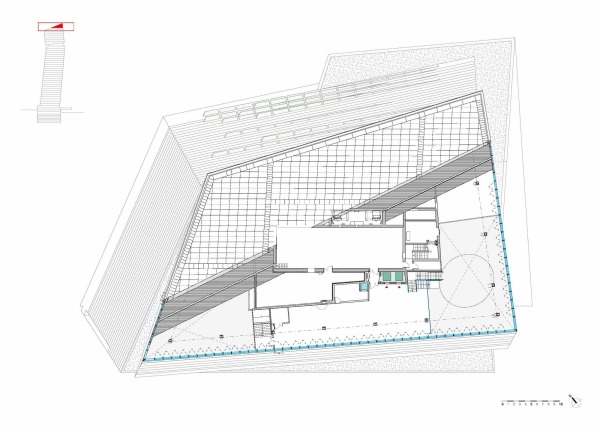 Grundriss Dachgeschoss und -garten im Broturm