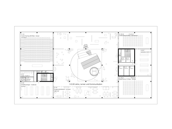 ein 3. Preis: Grundriss 1. Obergeschoss, Baufeld C1