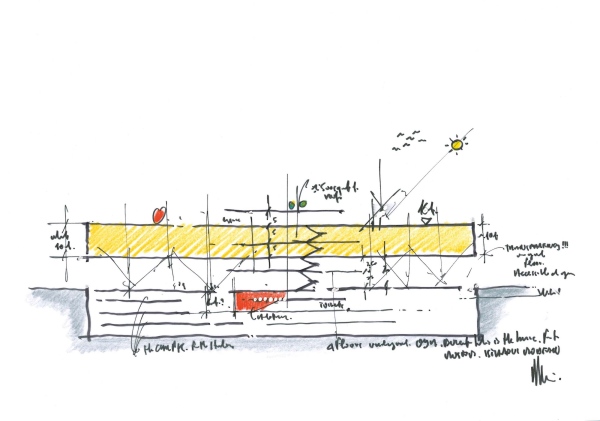 Skizze aus der Feder Renzo Pianos
