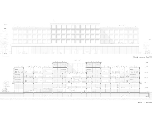 Ansicht und Lngsschnitt
