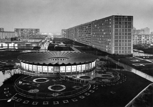 Kindergarten „Buratino“, Halle-Neustadt, 1968, Architekt: Erich Hauschild, Ingenieur: Herbert Müller