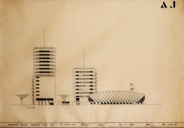Entwurf fr die Katholische Universitt Atma Jaja in Jakarta von Han Awal, 1960