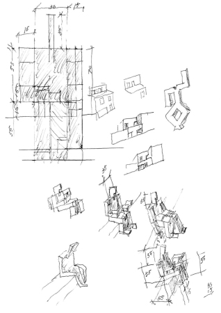 Skizze des Turms 611W56 in Manhattan