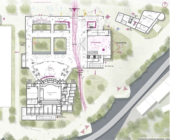 2. Preis: Hascher Jehle Architektur (Berlin) mit G�n�le + Hehr Landschaftsarchitekten (Esslingen): Erdgeschoss
