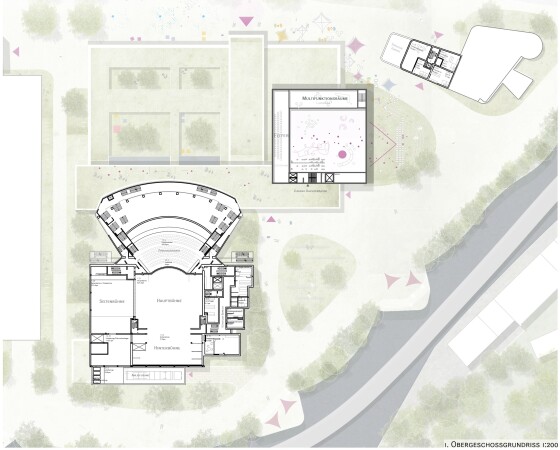 2. Preis: Hascher Jehle Architektur (Berlin) mit G�n�le + Hehr Landschaftsarchitekten (Esslingen): 1. Obergeschoss