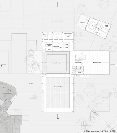 1. Preis: Diller Scofidio + Renfro mit Rainer Schmidt Landschaftsarchitekten (M�nchen): 1. Obergeschoss