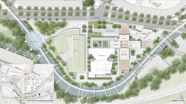 1. Preis: Diller Scofidio + Renfro mit Rainer Schmidt Landschaftsarchitekten (M�nchen): Lageplan