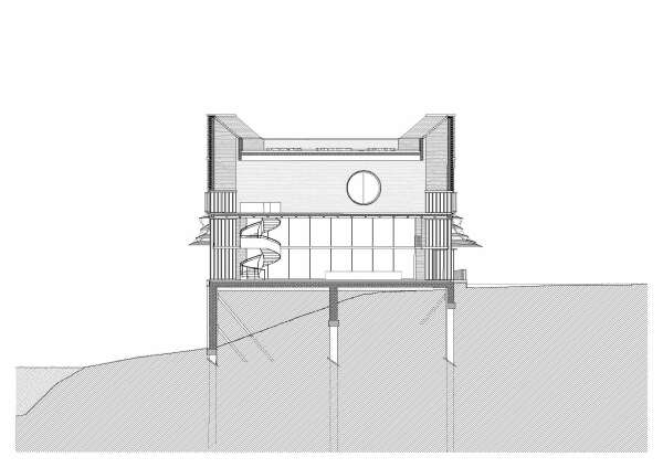 1. Preis nach �berarbeitung: Boltshauser Architekten (Z�rich). Querschnitt