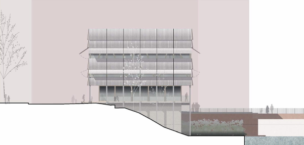 Wettbewerbsbeitrag: DFZ Architekten (Hamburg). Ansicht