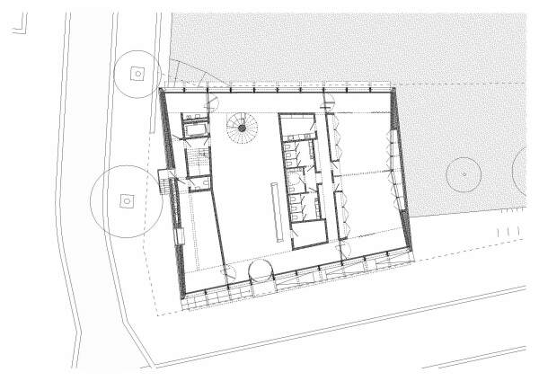 1. Preis nach �berarbeitung: Boltshauser Architekten (Z�rich). Grundriss Erdgeschoss