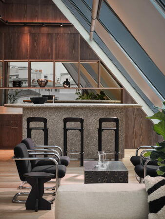 Interieur des Neubaus New Podium